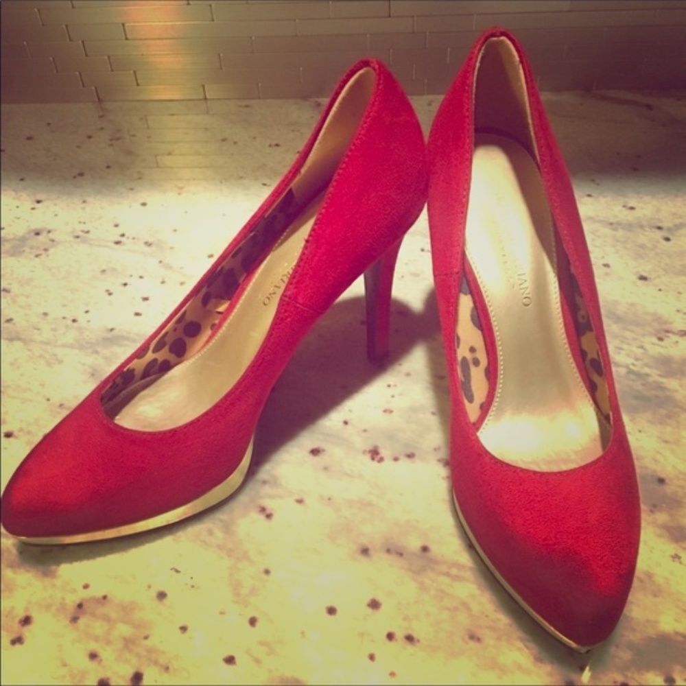 Red Christian Siriano Suede Heels
